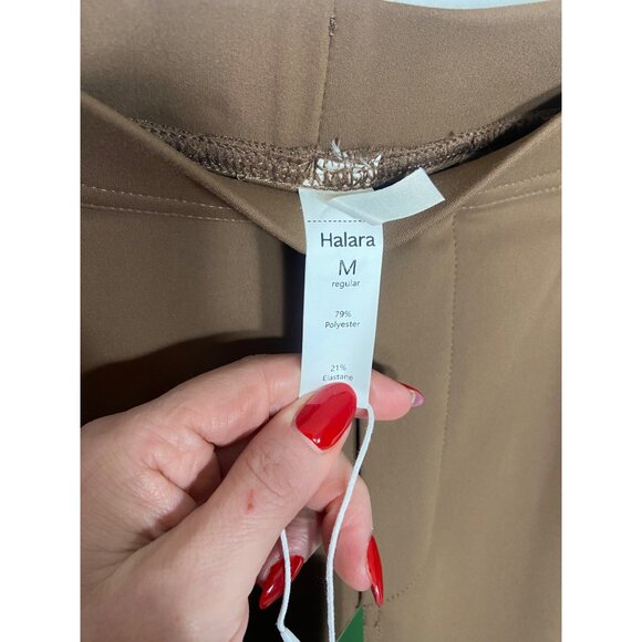 NWT HALARA High Waisted Side Pocket Work Flare Brown Pants-sz Medium - Picture 7 of 10